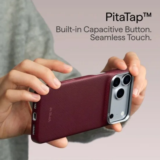 Pitaka (Argyle) Edge Case for iPhone 18 Pro - Burgundy